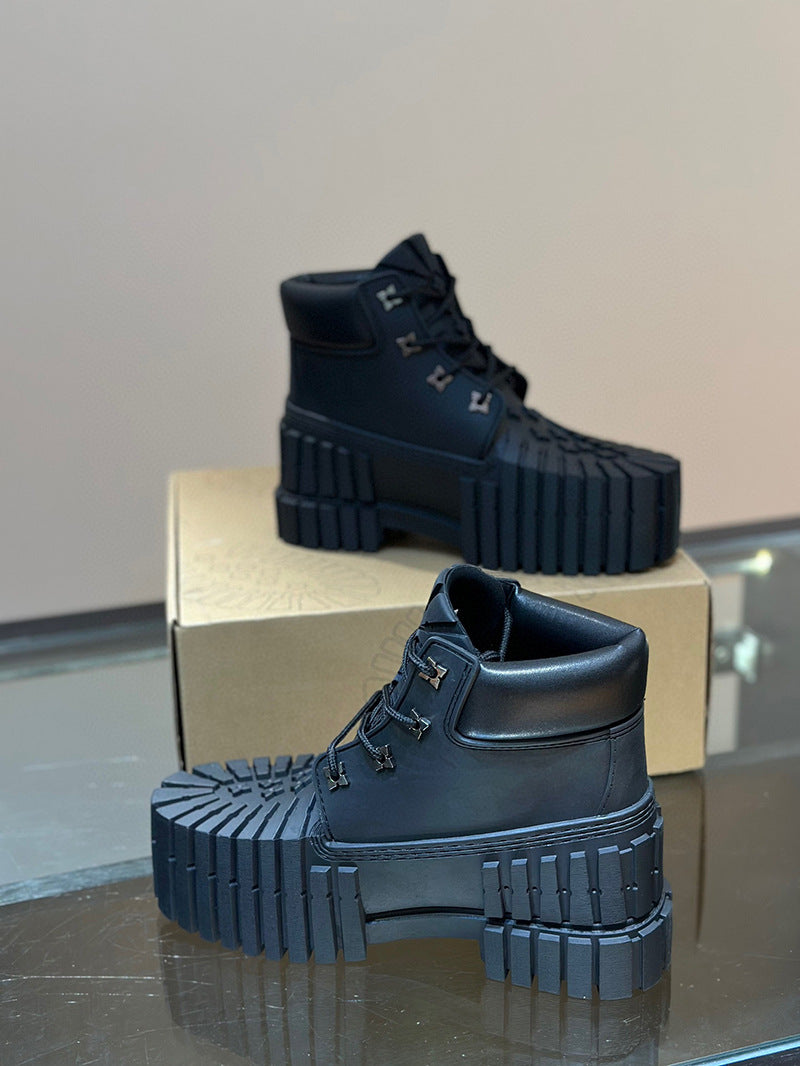 Puting Chunky Platform Martin Boots | Men's Thick-Soled Height-Increasing Ankle Boots | Waterproof Casual Short Boots | MD001