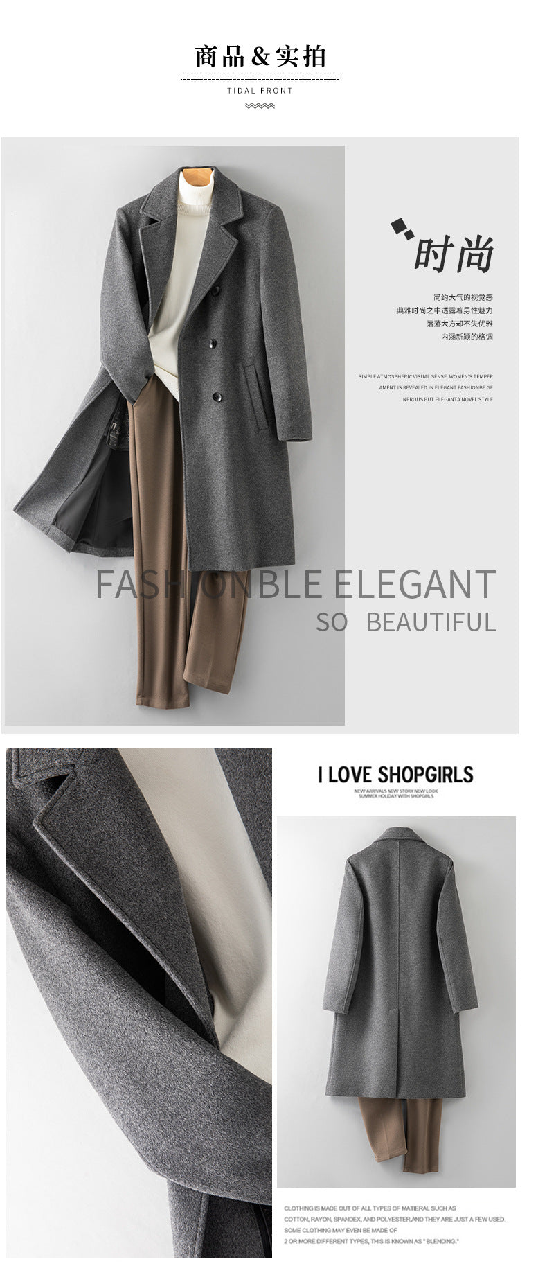 Men's 100% Wool Coat with Removable Down Inner Lining | Thick Warm Winter Overcoat with Horn Buttons | Padded Shoulder Wool Jacket | 86748