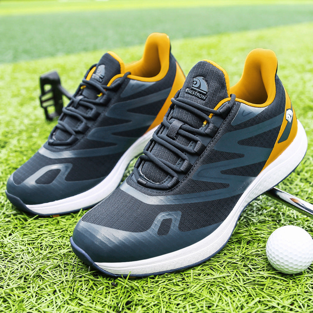 Thestron Men's Mesh Golf Shoes | Breathable Spikeless Sneakers | Lightweight Summer & Training Footwear | 916