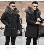 Snow Lotus Men's Mink Fur Parka 2025 Winter Detachable Mink Lining Long Coat Luxury Slim-Fit Fur-Trimmed Jacket | 215