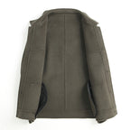 100% Wool Double-Faced Short Coat | Men’s Premium Tailored Overcoat | Warm Business Casual Outerwear | 86703