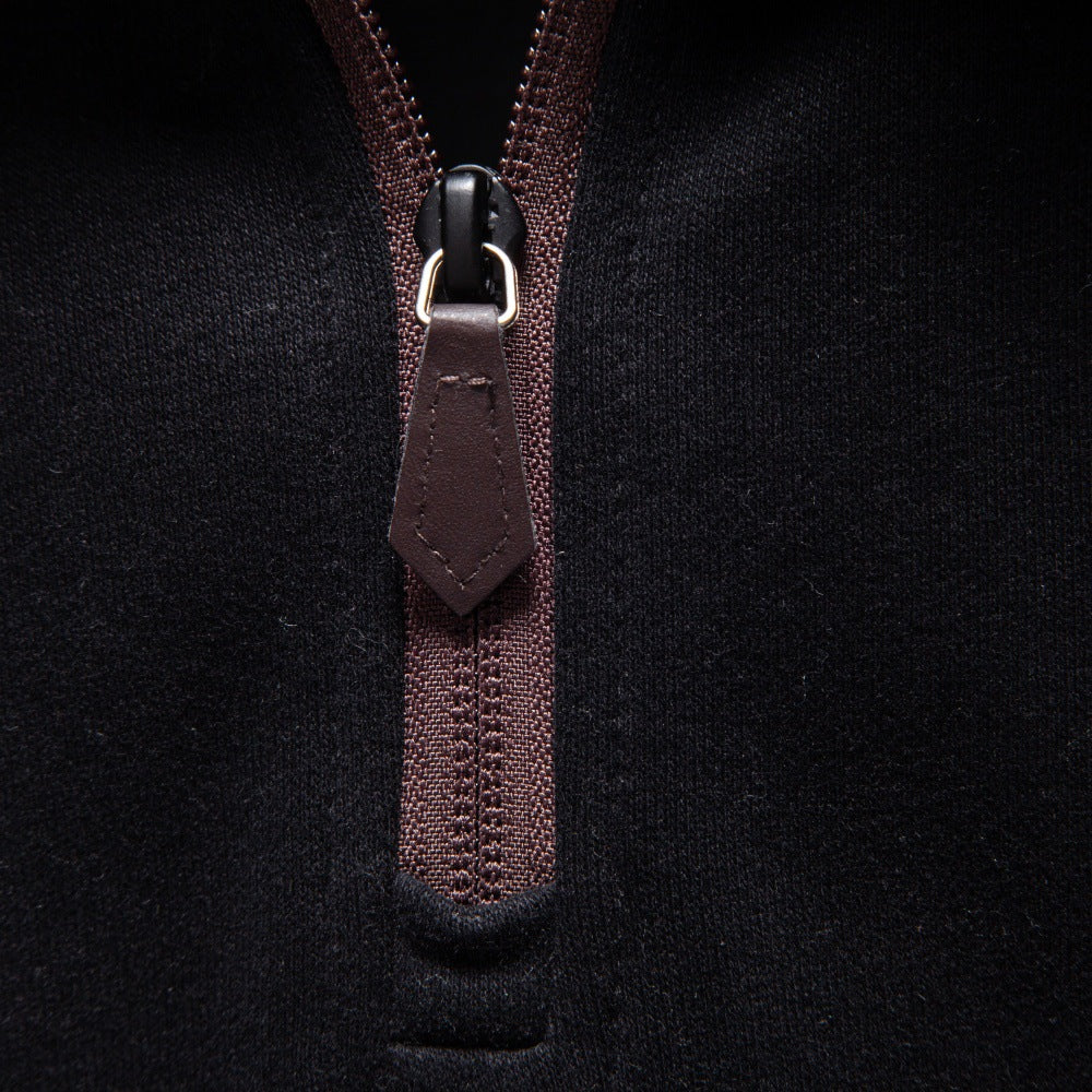 Men's Half-Zip Stand Collar Sweatshirt 2026 Autumn Business Casual Pullover | Slim Fit Cotton-Blend Fleece Top