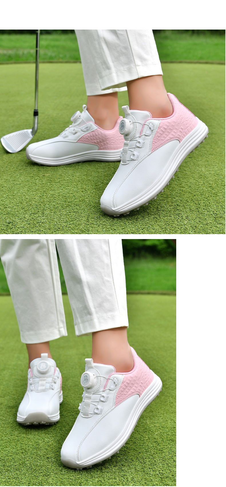 Packard Golf Shoes with Rotating Buckle | Anti-Slip Spiked Golf Madison Trainers | Breathable Microfiber Athletic Boots