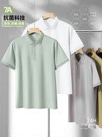 Premium Silk-Blend Polo Shirt for Men & Women – Antibacterial, Hidden Buttons, Lightweight Summer 2025 Style | L11-8318
