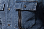 Men’s Washed Denim Shirt – Long Sleeve 100% Cotton Casual Button-Up Top | 6025