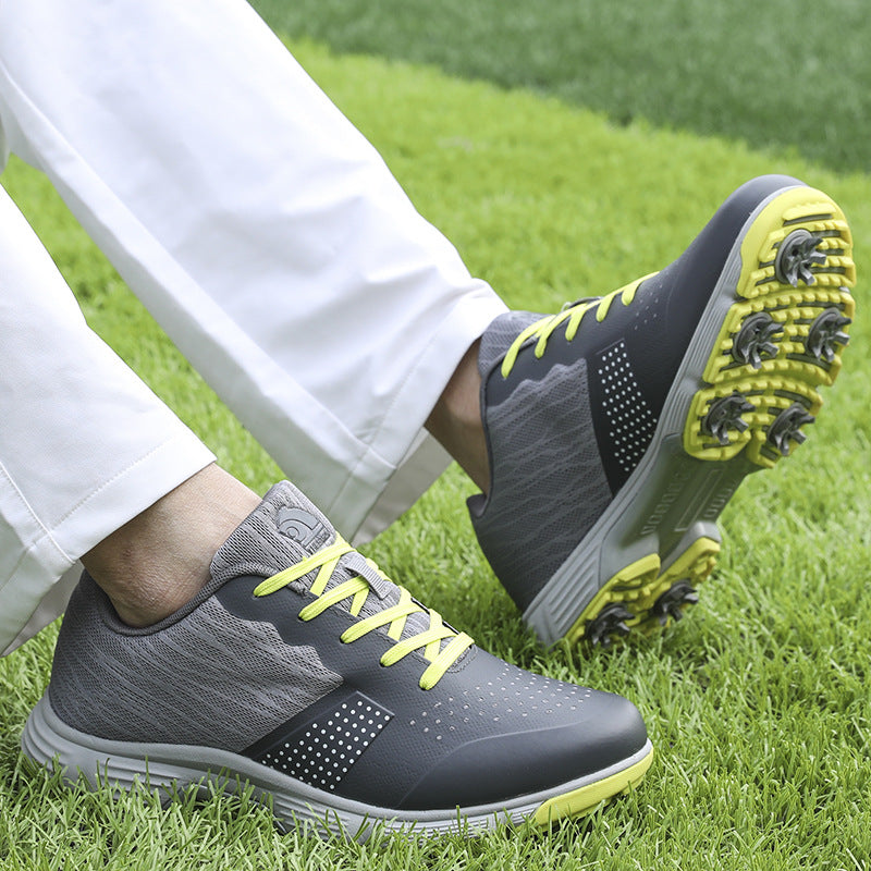 THESTRON Men's Big Size Waterproof Golf Shoes | Spiked Athletic Sneakers Size US 7-15 | T615