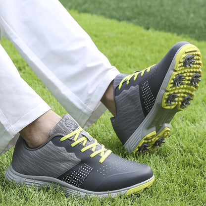 THESTRON Men's Big Size Waterproof Golf Shoes | Spiked Athletic Sneakers Size US 7-15 | T615