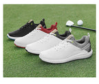 Men's Waterproof Golf Shoes | Anti-Slip Soft Spike Sneakers Breathable Microfiber Athletic All Weather Golf Trainers