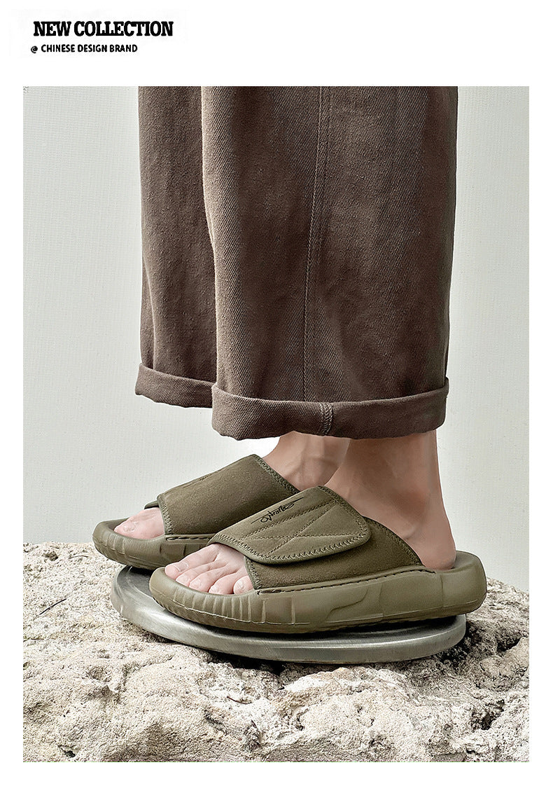 Men’s Suede Leather Fisherman Sandals | Outdoor Slide Slippers with Arch Support | Summer Beach Casual Shoes for Men | T98-1