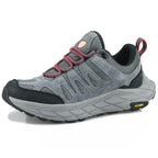 ECAF HTRON EHT Men‘s Genuine Leather Hiking Boots Thick Sole Outdoor Trail Shoes Anti-Slip & Breathable Trekking Trainers