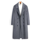 100% Wool Double-Faced Long Overcoat | Men’s Premium Knee-Length Wool Coat | Tailored Business & Casual Outerwear | 86713