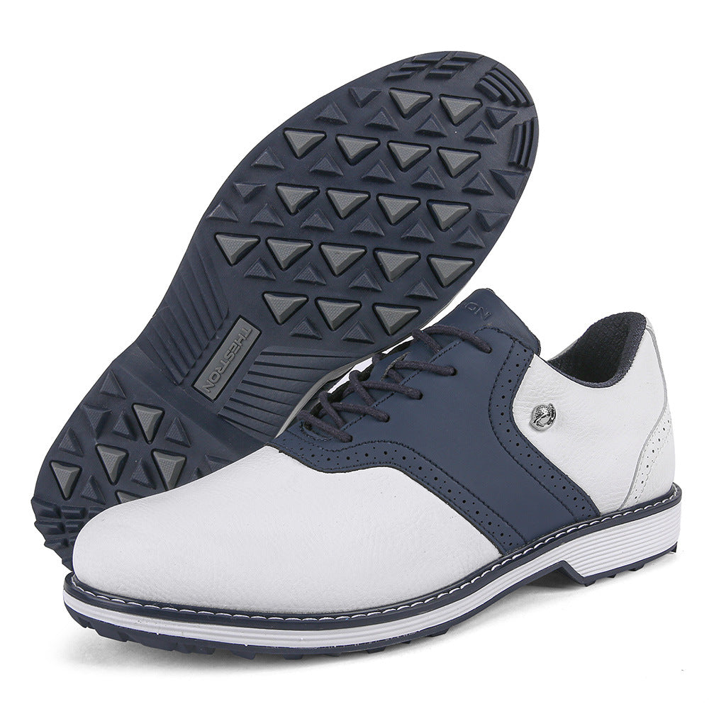 Thestron K05 Men's Brogue Style Golf Shoes | Water-Resistant Leather Spikeless Shoes | Business Casual Golf & Leisure Footwear | K05
