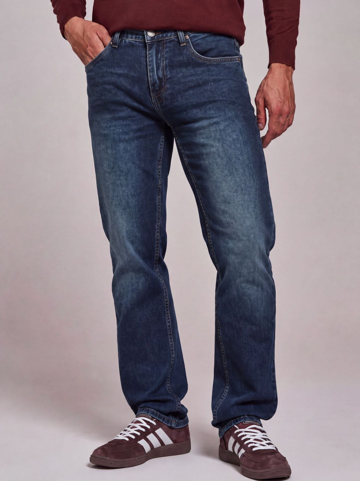 Men‘s Low-Rise Straight Leg Trousers 2026 Autumn Winter Cotton Blend Business Casual Pants Solid Color Smart Trousers | PM58