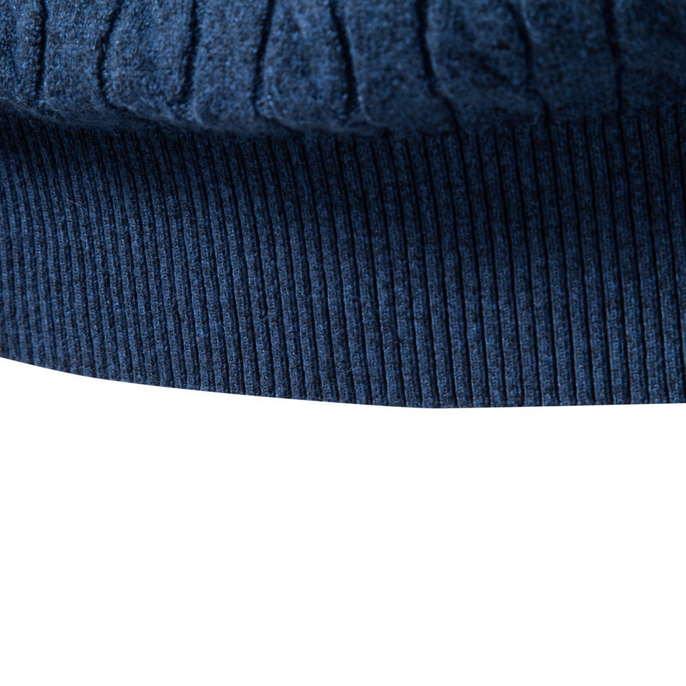 Men's Long Sleeve Knit Polo Sweater | 2026 Winter Business Casual Ribbed Pullover | Soft Warm Turtleneck Knitwear | YR8801