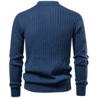 Men's Long Sleeve Knit Polo Sweater | 2026 Winter Business Casual Ribbed Pullover | Soft Warm Turtleneck Knitwear | YR8801