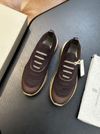 Men's Genuine Leather & Mesh  Breathable Shoes Travel Comfort Insole Slip-On Trainers Casual Driving Boots