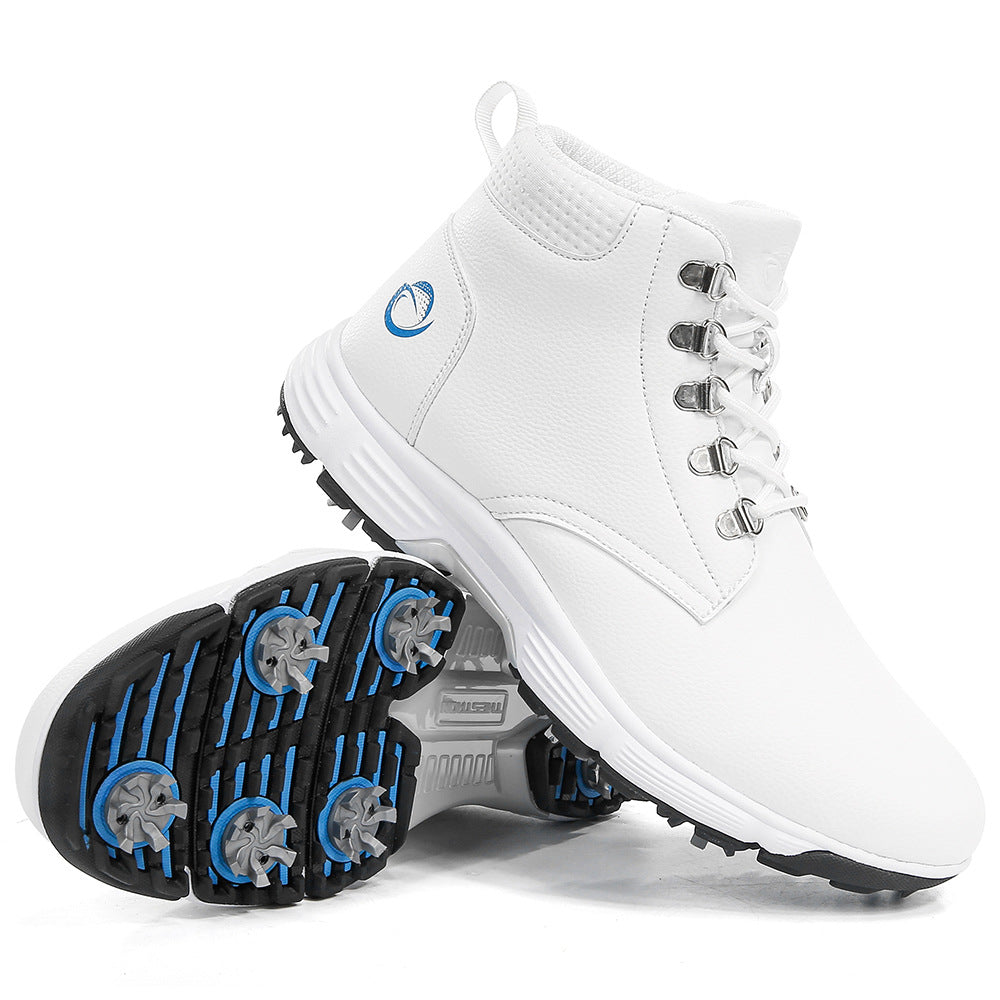 Thestron Men's High-Top Winter Golf Shoes Water-Resistant & Anti-Slip Spiked Trainers Big Sizes