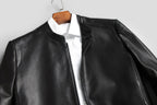 Men’s Genuine Cowhide Leather Jacket | Reversible Fur-Lined Mid-Length Coat | Business Casual Winter Outerwear | 8803