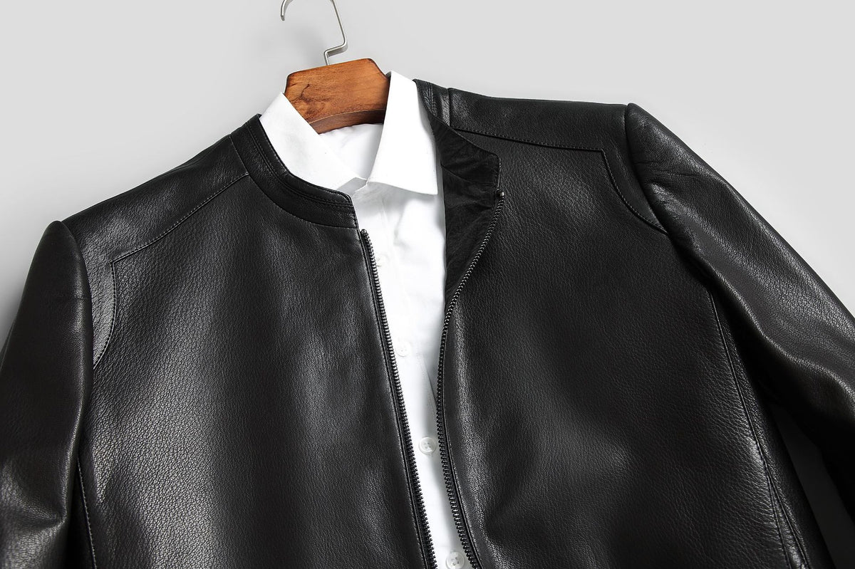 Men’s Genuine Cowhide Leather Jacket | Reversible Fur-Lined Mid-Length Coat | Business Casual Winter Outerwear | 8803