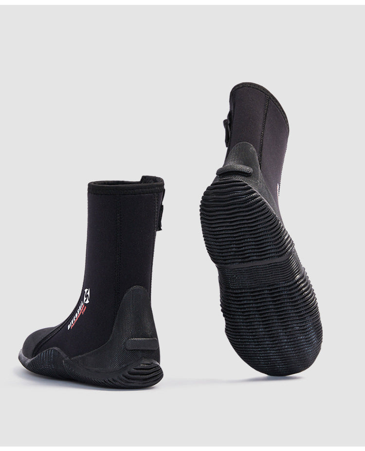DIVE& SAIL 5MM Neoprene Dive Boots | High-Top Water Shoes for Surfing, Snorkeling & Beach | Anti-Slip Aqua Socks | D551178N