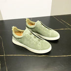 New Genia Men's Slip-On Loafers | Genuine Leather Luxury Sneakers with Sheepskin Lining | Premium Casual Driving Shoes | 6188