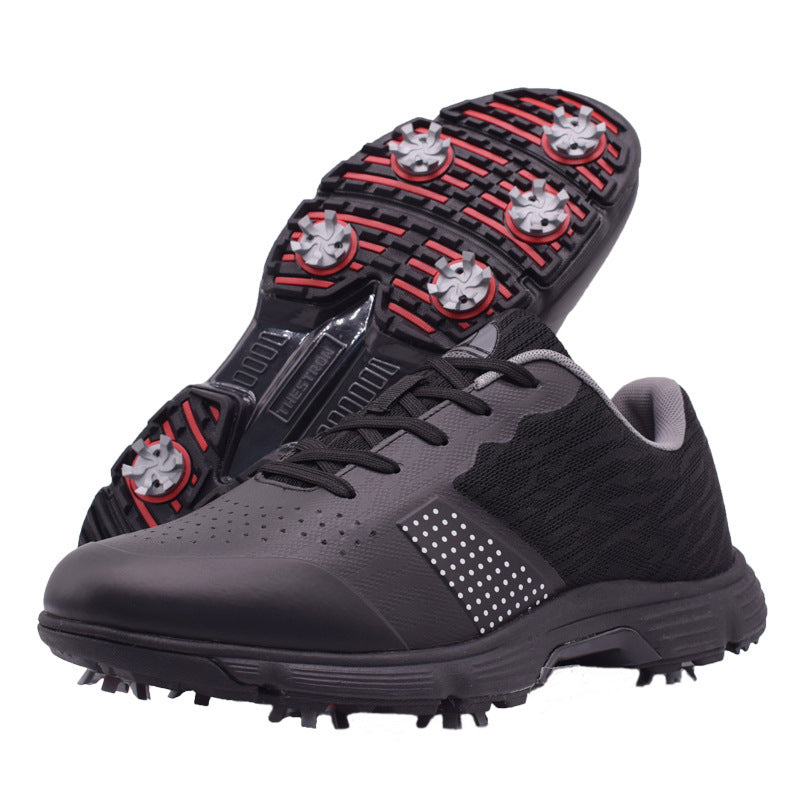Chaussures de golf pour homme | Chaussures de golf à lacets respirantes avec crampons | Chaussures d'entraînement légères, durables et imperméables pour le parcours de golf