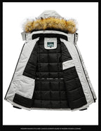Men's Versatile Camouflage Fleece-Lined Military Jacket with Fur Hood & Multi Pockets