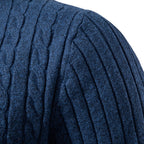 Men's Long Sleeve Knit Polo Sweater | 2026 Winter Business Casual Ribbed Pullover | Soft Warm Turtleneck Knitwear | YR8801