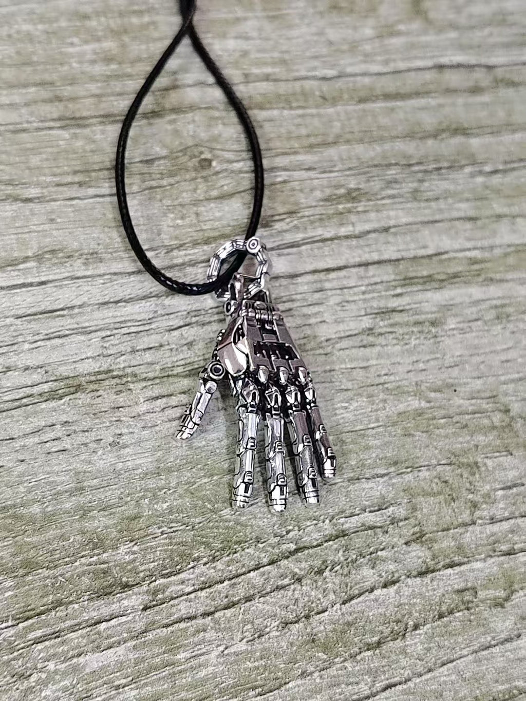 Steampunk Mechanical Hand Pendant Necklace Vintage Industrial Men's Jewelry | Retro Copper & Silver Statement Accessory