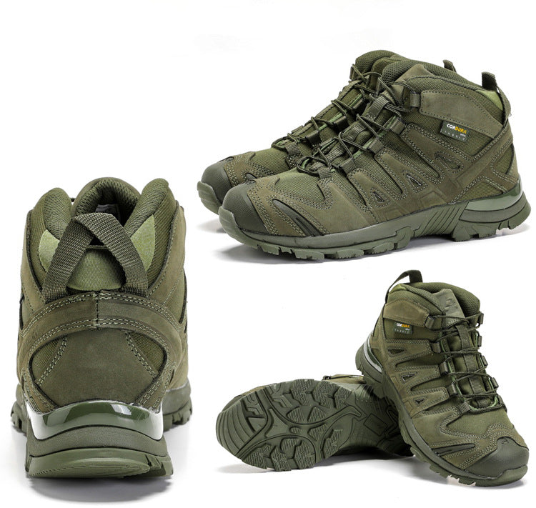 Mid-Low Tactical Combat Boots | Outdoor Desert Hiking Shoes for Men & Women | All-Terrain Camping Trekking Footwear | 054