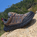ECAF HTRON EHT Men‘s Genuine Leather Hiking Boots Thick Sole Outdoor Trail Shoes Anti-Slip & Breathable Trekking Trainers