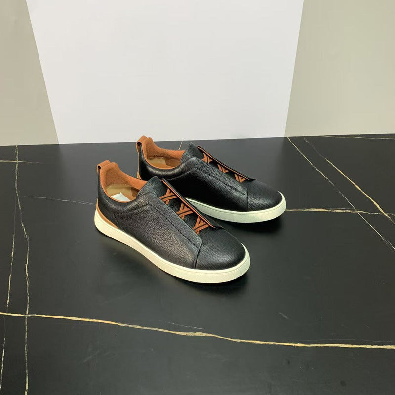 New Genia Men's Slip-On Loafers | Genuine Leather Luxury Sneakers with Sheepskin Lining | Premium Casual Driving Shoes | 6188