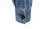 Men’s Washed Denim Shirt – Long Sleeve 100% Cotton Casual Button-Up Top | 6025