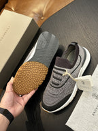 Men's Genuine Leather & Mesh  Breathable Shoes Travel Comfort Insole Slip-On Trainers Casual Driving Boots