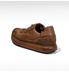 BRIGHT FEATHER Italian Handmade Men's Horsehide Derby Shoes | Vintage Distressed Thick Sole Genuine Leather Trainers
