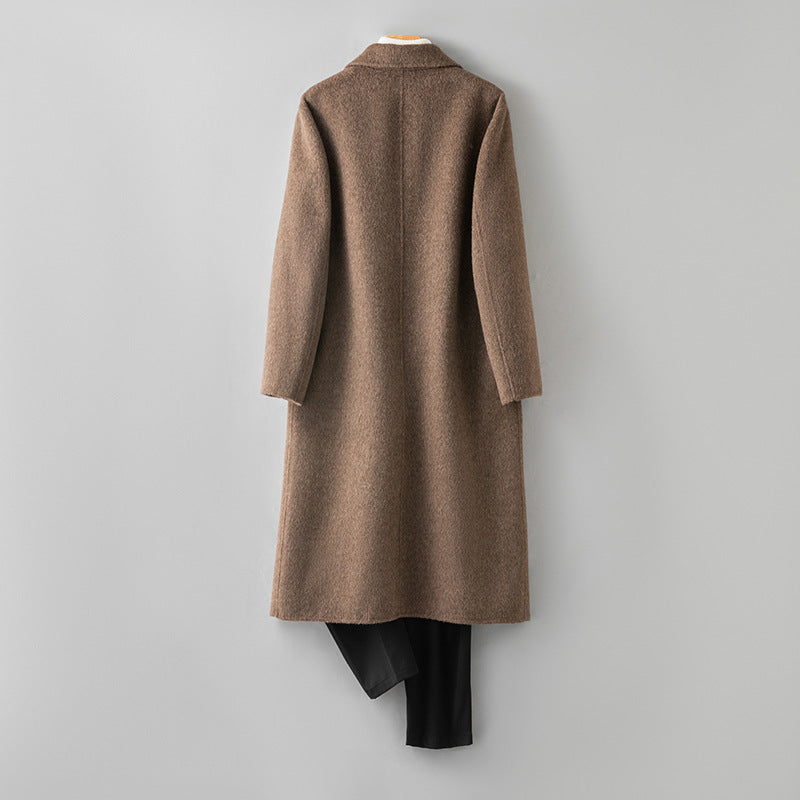 100% Wool Double-Faced Long Overcoat | Men’s Premium Knee-Length Wool Coat | Tailored Business & Casual Outerwear | 86713