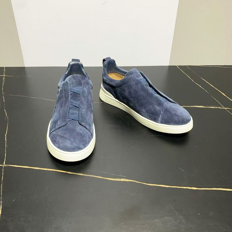 New Genia Men's Slip-On Loafers | Genuine Leather Luxury Sneakers with Sheepskin Lining | Premium Casual Driving Shoes | 6188