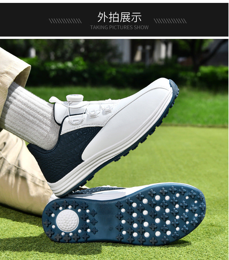 Packard Golf Shoes with Rotating Buckle | Anti-Slip Spiked Golf Madison Trainers | Breathable Microfiber Athletic Boots
