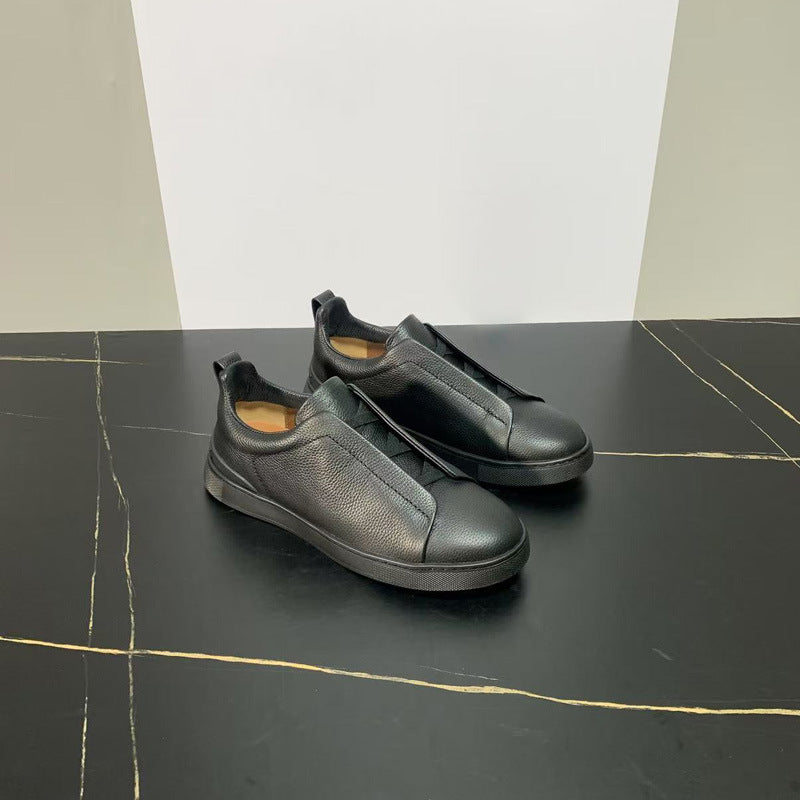New Genia Men's Slip-On Loafers | Genuine Leather Luxury Sneakers with Sheepskin Lining | Premium Casual Driving Shoes | 6188