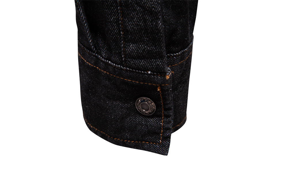 Men’s Washed Denim Shirt – Long Sleeve 100% Cotton Casual Button-Up Top | 6025