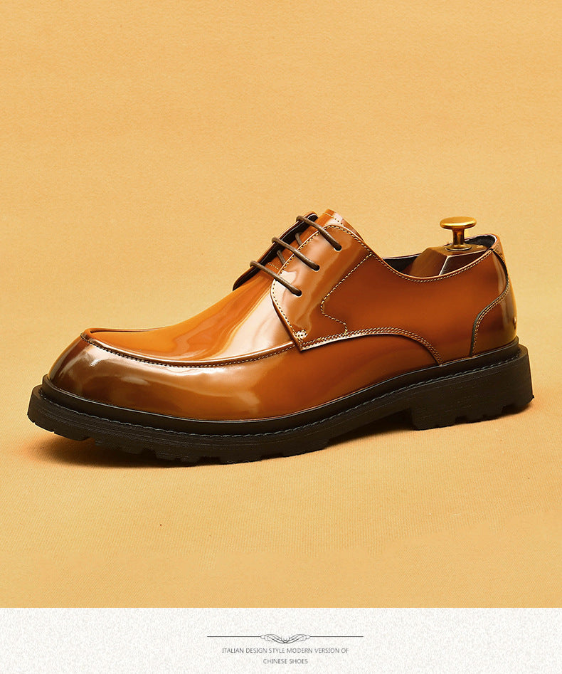 Farvarwo Men's Genuine Leather Derby Shoes | Thick Sole Business Oxfords with Height Boost | Formal Casual Round Toe Footwear | 23552