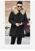 Snow Lotus Men's Mink Fur Parka 2025 Winter Detachable Mink Lining Long Coat Luxury Slim-Fit Fur-Trimmed Jacket | 215