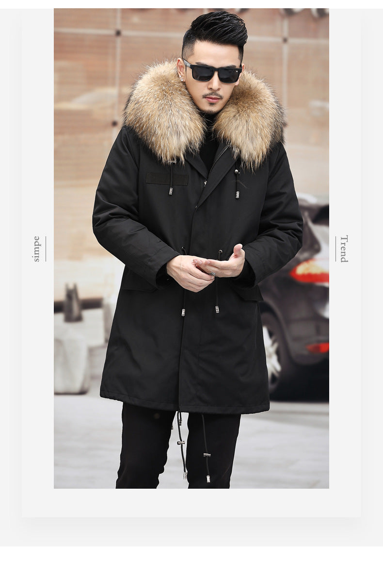 Snow Lotus Men's Mink Fur Parka | 2025 Winter Detachable Mink Lining Long Coat | Luxury Slim-Fit Fur-Trimmed Jacket | 215