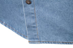Men’s Washed Denim Shirt – Long Sleeve 100% Cotton Casual Button-Up Top | 6025