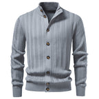 Men's Cotton Knit Cardigan | 2026 Winter Business Casual Button-Up Sweater | Stand Collar Warm Outerwear | SW255