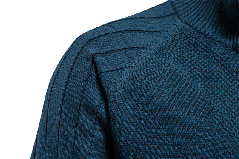 Men’s V-Neck Color-Trim Knit Cardigan – Casual Loose-Fit Buttoned Sweater for Autumn | SW199