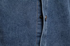 Men’s Washed Denim Shirt – Long Sleeve 100% Cotton Casual Button-Up Top | 6025