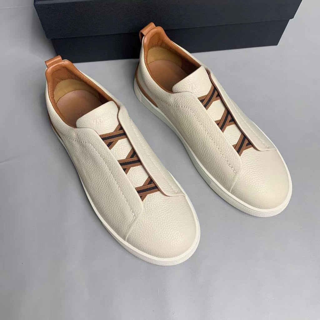 New Genia European Men's Loafers | Genuine Leather Slip-On Sneakers | Premium Casual Driving Shoes | 8611