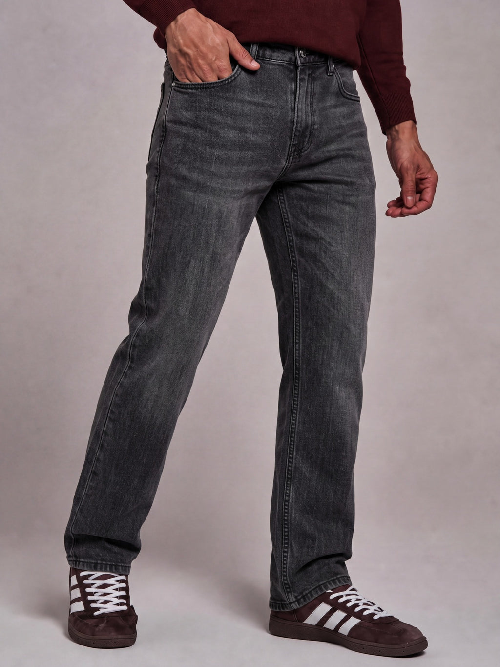 Men‘s Low-Rise Straight Leg Trousers 2026 Autumn Winter Cotton Blend Business Casual Pants Solid Color Smart Trousers | PM58