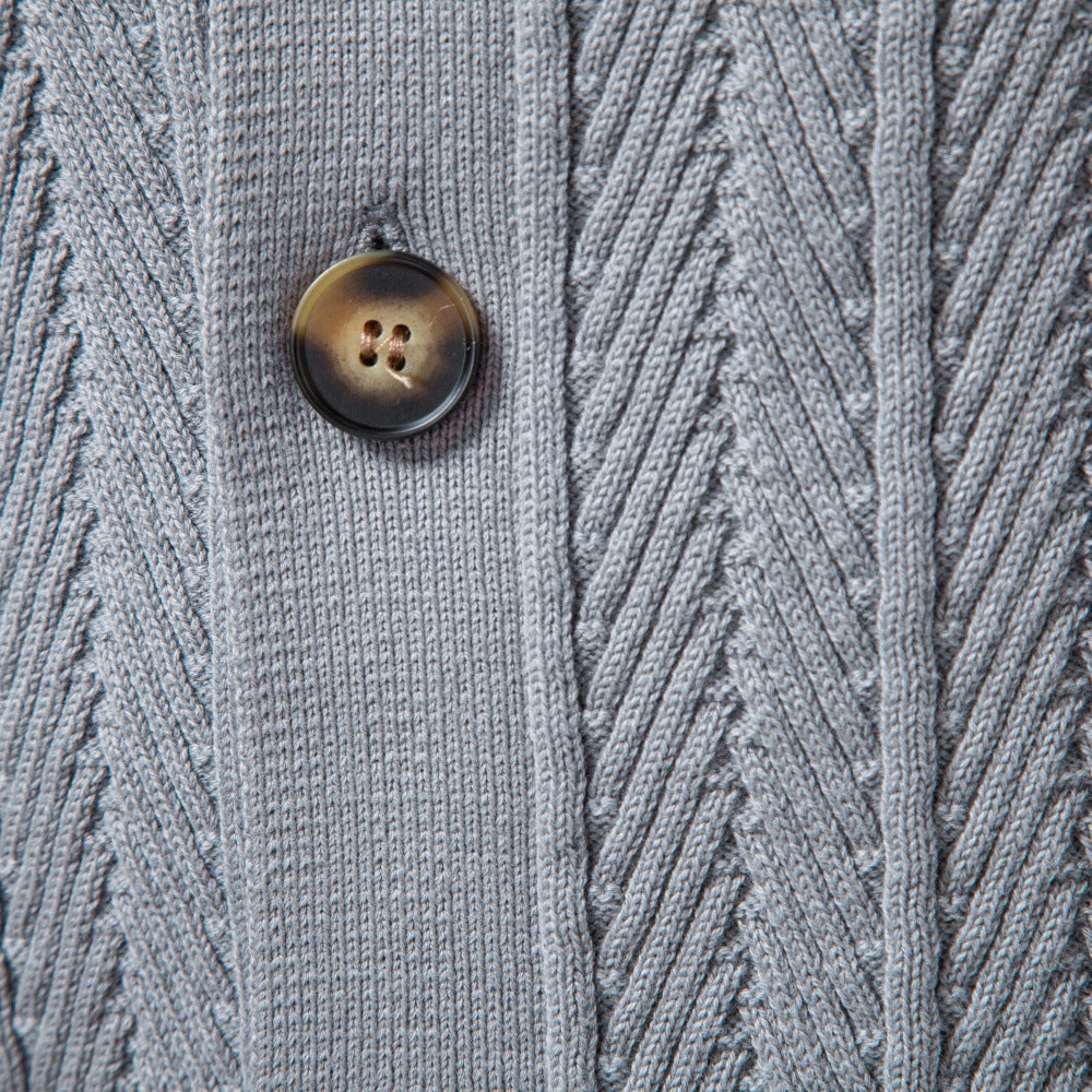 Men's Cotton Knit Cardigan | 2026 Winter Business Casual Button-Up Sweater | Stand Collar Warm Outerwear | SW255